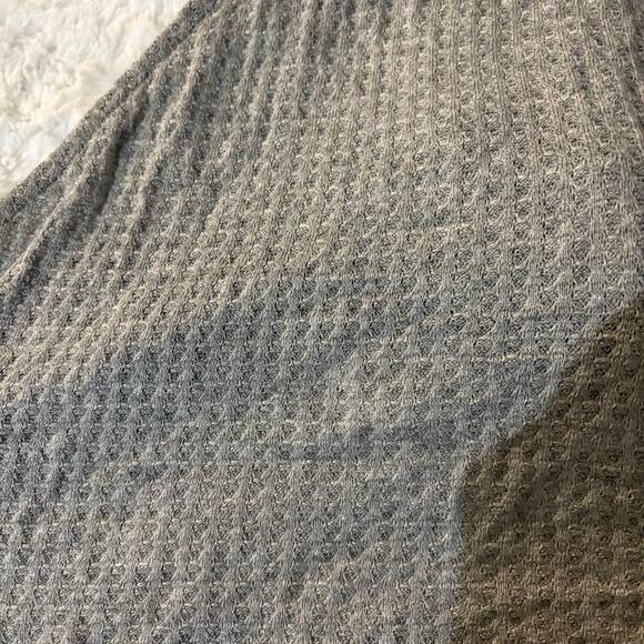 Blue Blush Grey Halter Tie Back Crop Top Made in USA Medium Waffle Knit - Picture 6 of 6